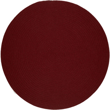 Wool Solids Area Rug - Round - S121 Barn Red